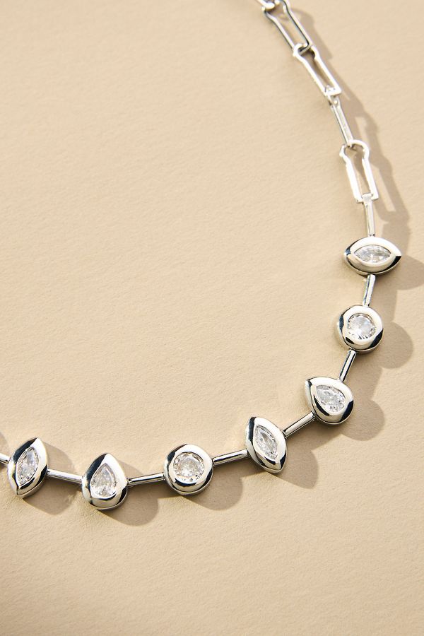 Slide View: 2: Paperclip Crystal Necklace