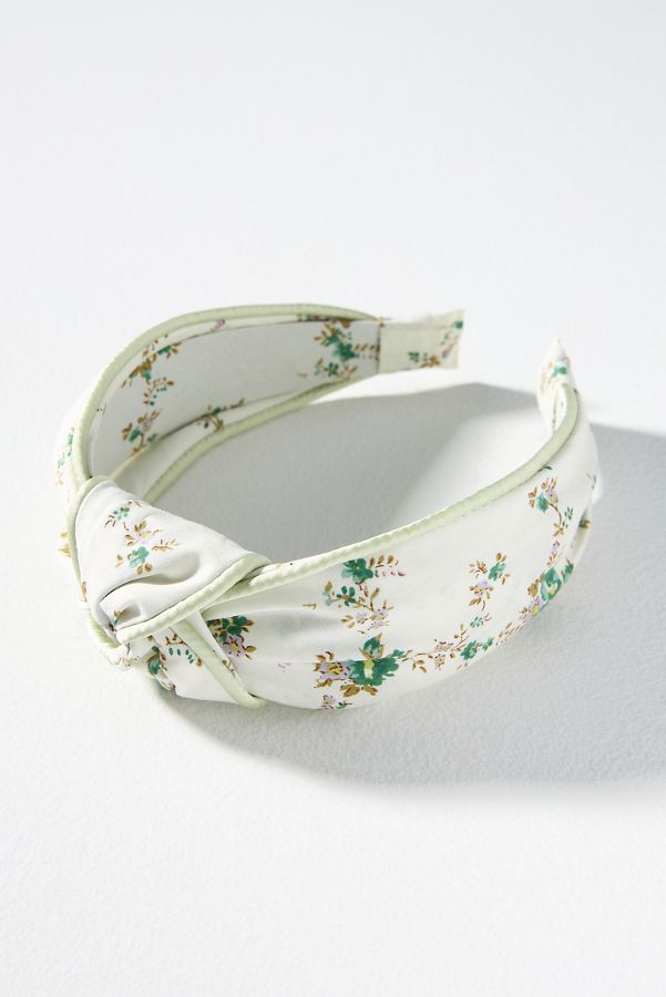 Slide View: 1: Everly Piped Rose Knot Headband