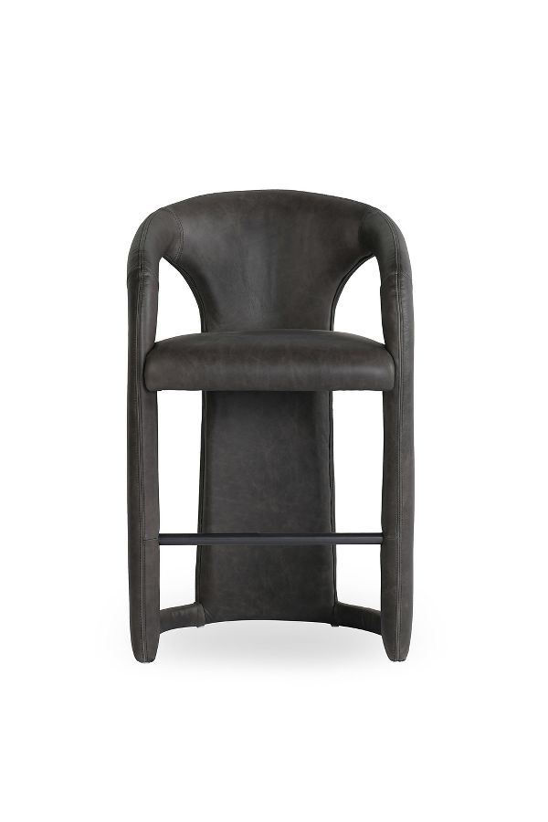 Slide View: 1: Archie Distressed Leather Counter Stool