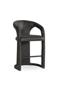 Slide View: 2: Archie Distressed Leather Counter Stool