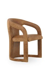 Slide View: 2: Archie Distressed Leather Dining Chair