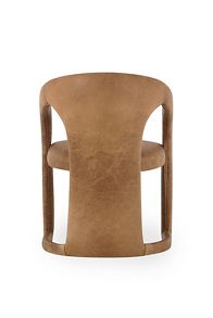 Slide View: 4: Archie Distressed Leather Dining Chair