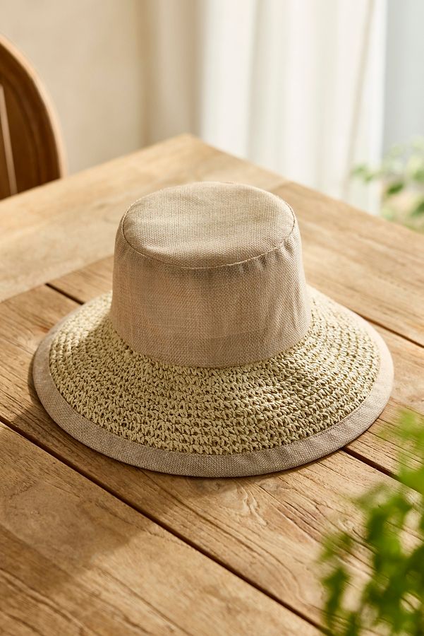 Slide View: 1: Crochet Brim Bucket Hat