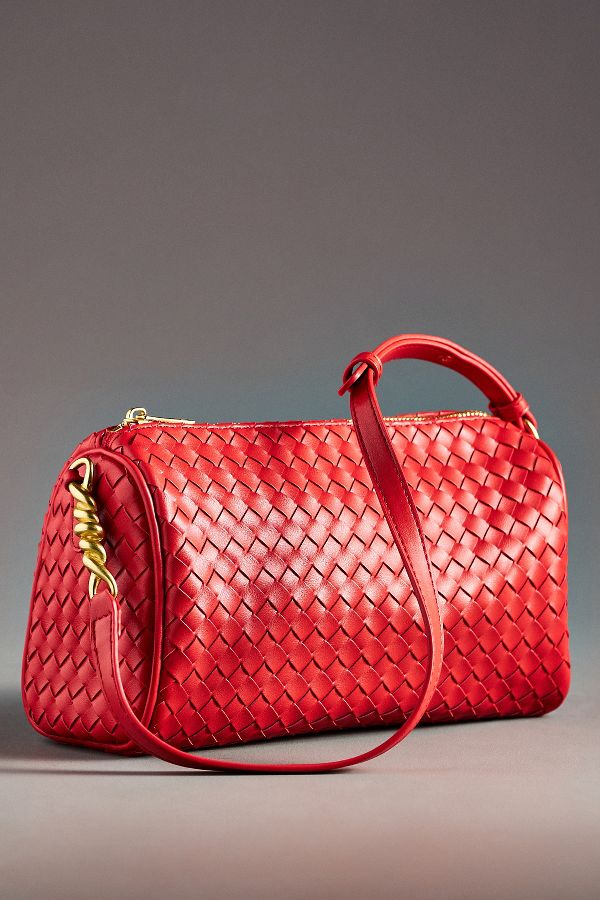 Slide View: 1: Woven Shoulder Bag