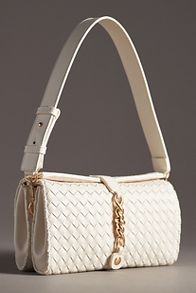 Slide View: 1: Woven Divided Shoulder Bag