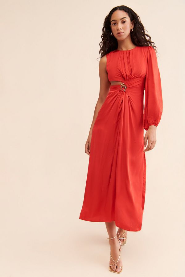 Slide View: 3: FARM Rio One-Shoulder Maxi Cutout Dress