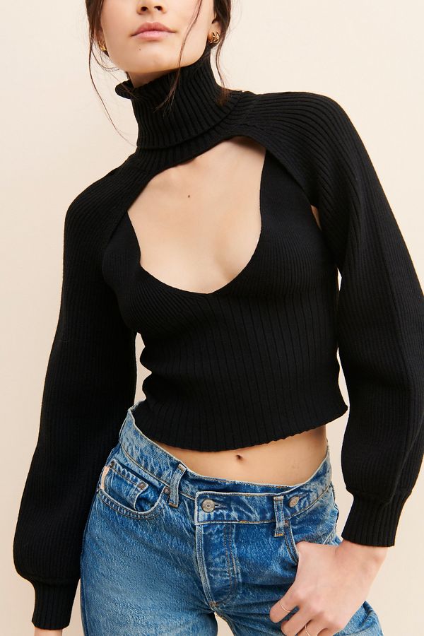 Slide View: 1: En Saison Knit Turtleneck Pullover