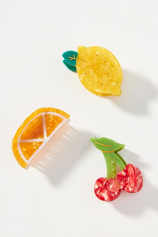 Slide View: 2: Fruit Hair Claw Clips, Set of 3