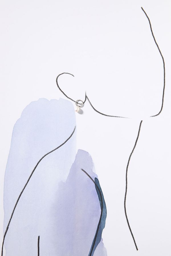 Slide View: 2: Missoma Twisted Pearl Small Drop Hoop Earrings