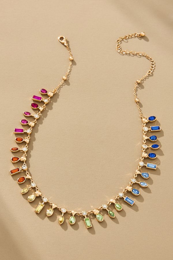 Slide View: 1: Drippy Crystal Necklace