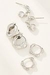 Thumbnail View 1: Wavy Huggie Hoop Earrings, Set of 3