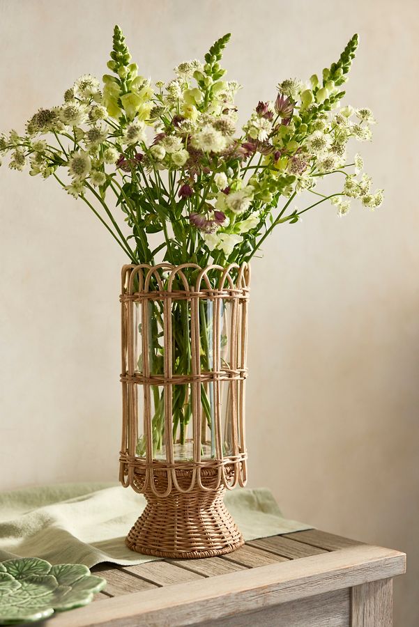 Slide View: 4: Rattan Caged Vase