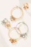 Thumbnail View 2: Crystal Charm Hoop Earrings, Set of 2