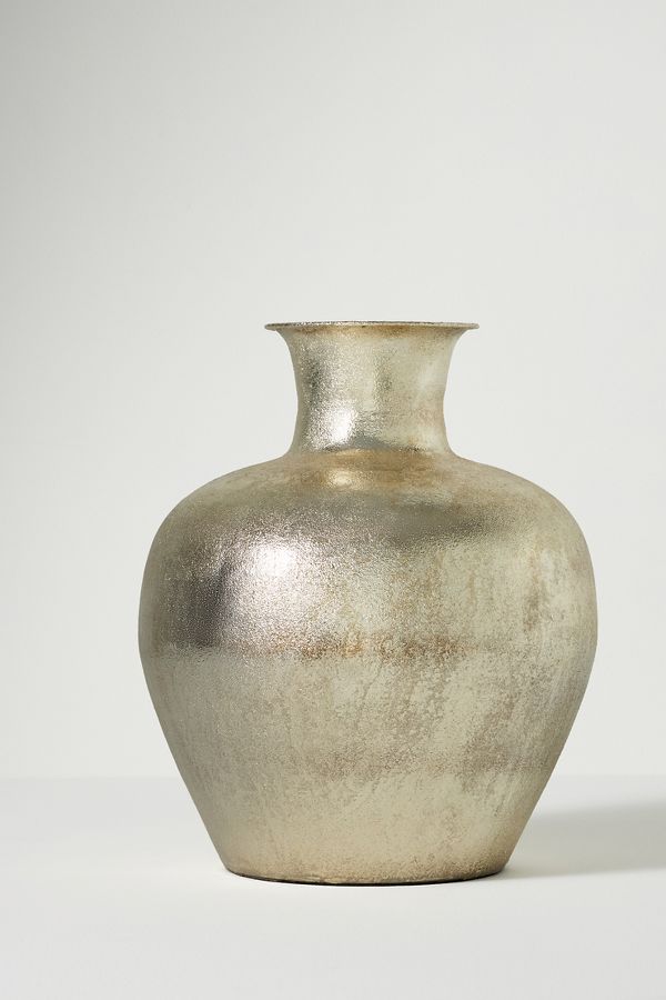 Slide View: 2: Metallic Champagne Metal Vase