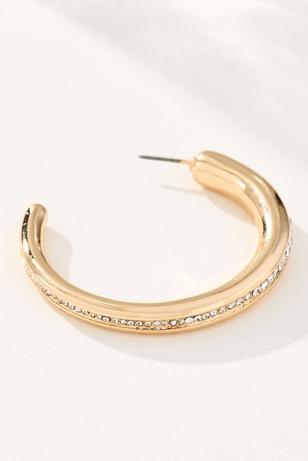 Slide View: 2: Classic Crystal Hoop Earrings