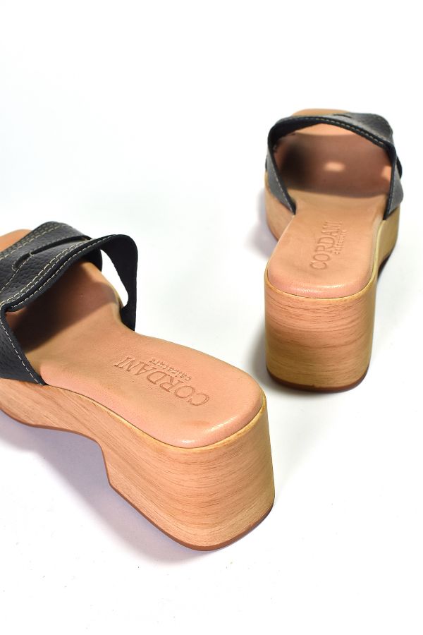 Slide View: 4: Cordani Marley-2 Wood-Bottom Heels