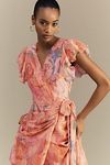 Thumbnail View 3: Hutch Cezza Flutter-Sleeve Ruffled Wrap Maxi Dress