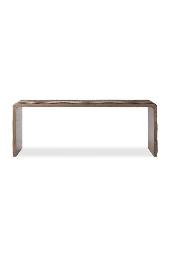 Slide View: 1: Leo Solid Oak Reeded Console