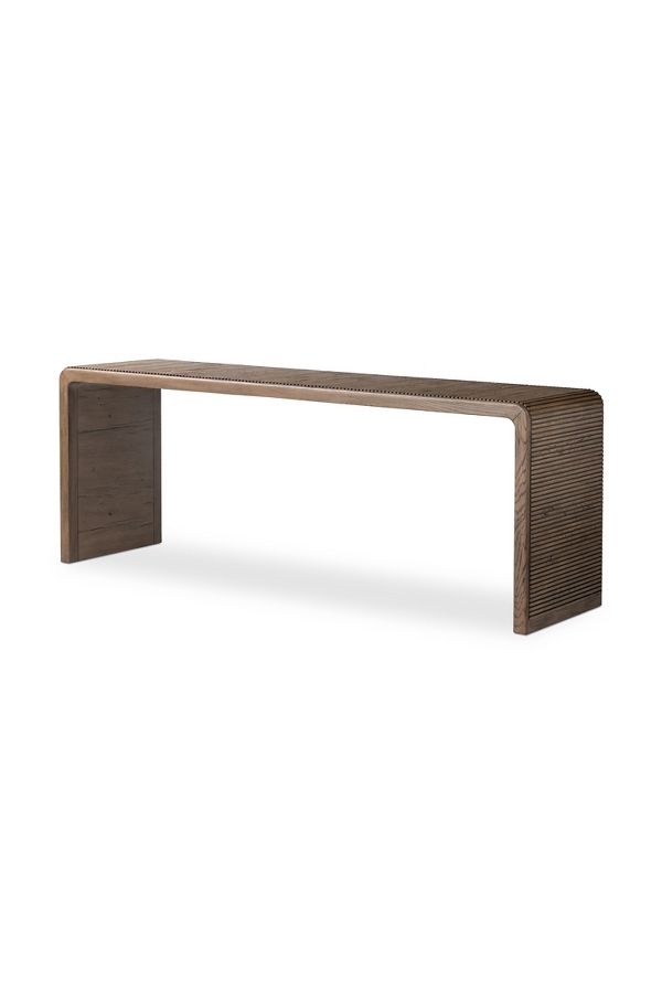 Slide View: 2: Leo Solid Oak Reeded Console