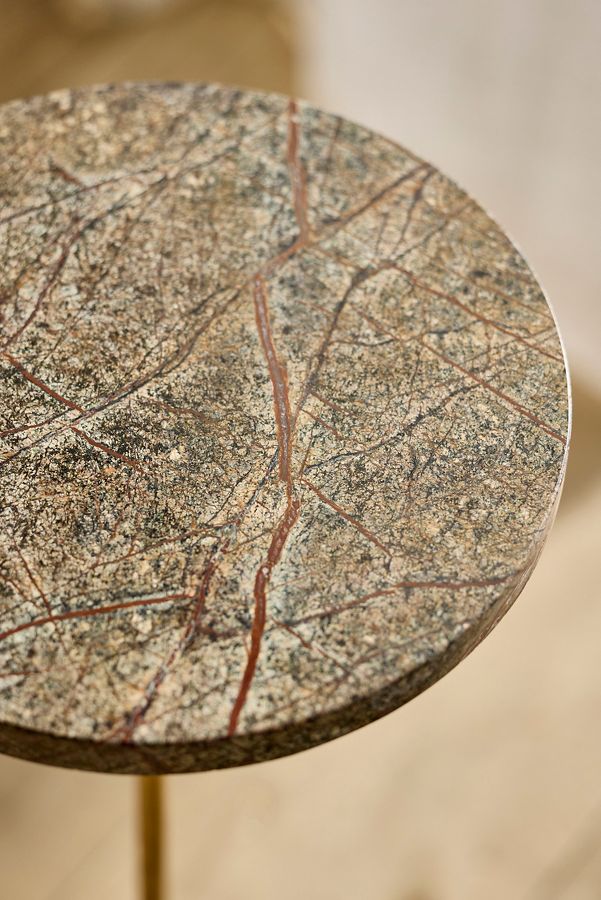 Slide View: 2: Gray Marble Side Table