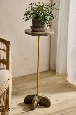 Gray Marble Side Table
