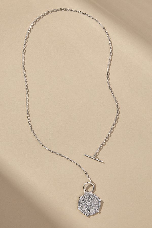 Slide View: 1: Love Octogon Pendant Necklace