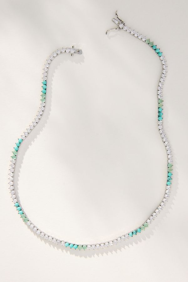 Slide View: 1: Mixed Stone & Crystal Necklace