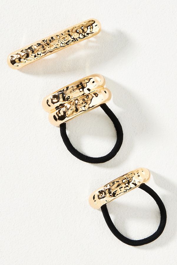 Slide View: 4: By Anthropologie Molten Hair Ties, Set of 3