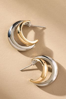 Mixed Metal Hoop Earrings