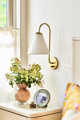 Maeve Embroidered Loop Shaded Sconce Wall Light