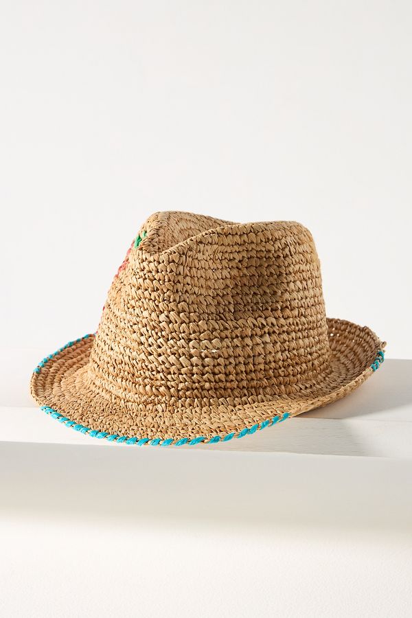 Slide View: 1: Lola Hats Raffia Fedora