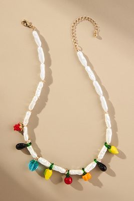 Fruit Charm Pearl Necklace