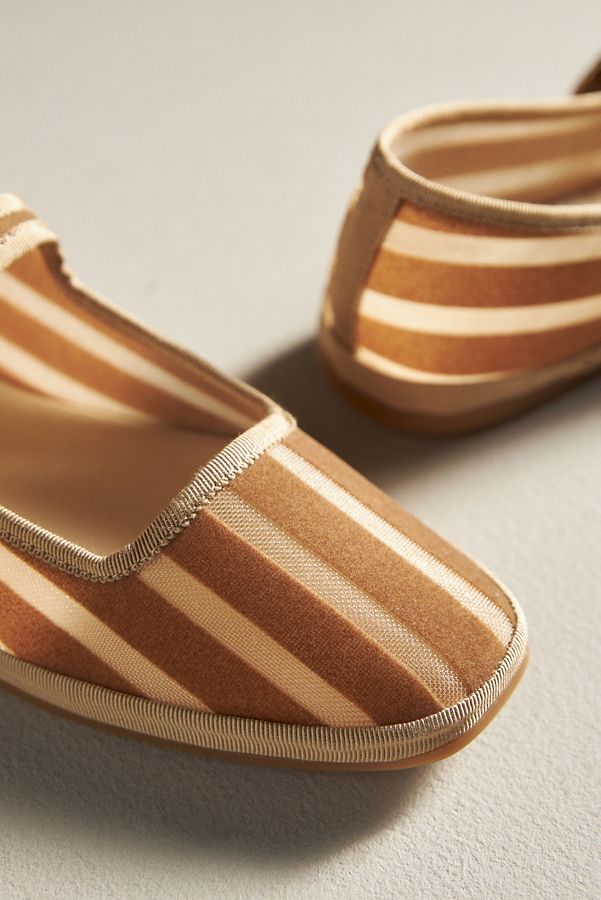 Slide View: 3: Dolce Vita Tameka Stripe Mesh Mary Jane Flats