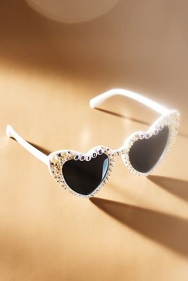 Untamed Petals Bride-To-Be Heart Sunglasses