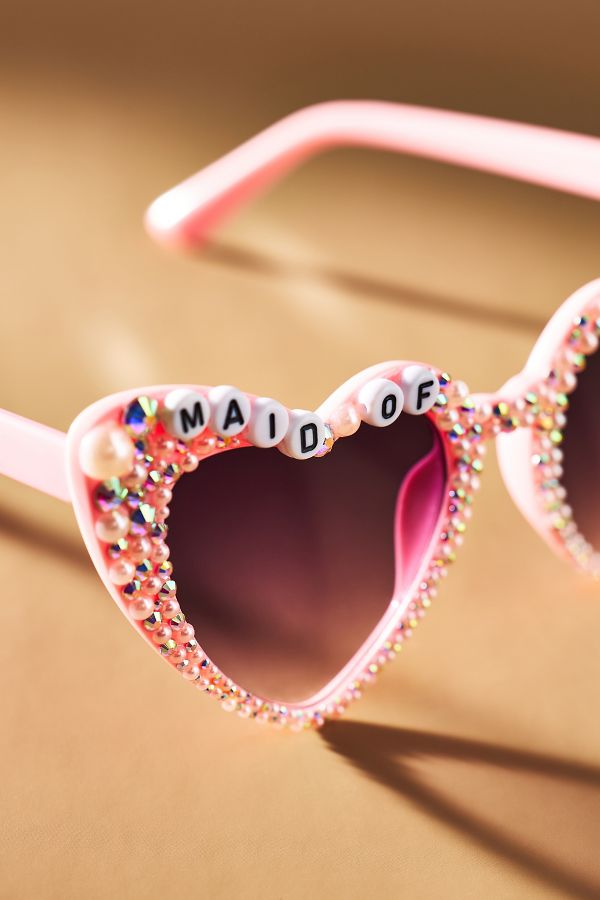 Slide View: 3: Untamed Petals Maid of Honor Heart Sunglasses