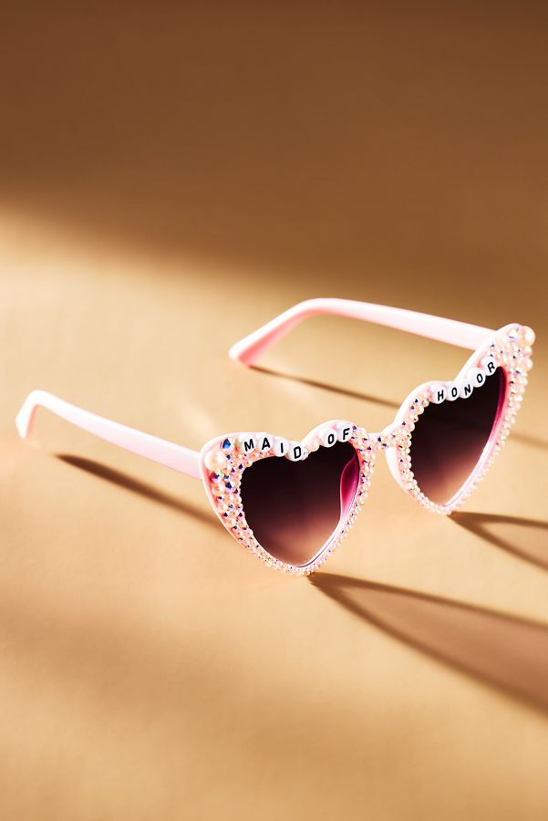 Slide View: 1: Untamed Petals Maid of Honor Heart Sunglasses