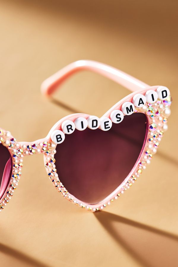 Slide View: 3: Untamed Petals Bridesmaid Heart Sunglasses