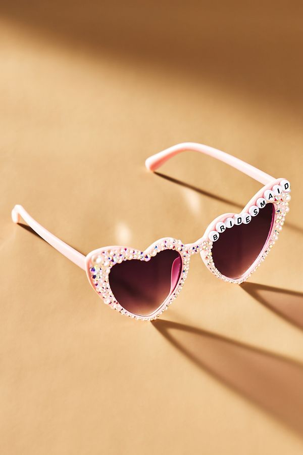 Slide View: 1: Untamed Petals Bridesmaid Heart Sunglasses