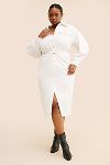 Thumbnail View 1: Eloquii White Denim Midi Dress