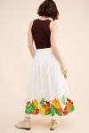 Thumbnail View 2: FARM Rio Embroidered Fruits Side Bow Midi Skirt