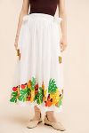 Thumbnail View 4: FARM Rio Embroidered Fruits Side Bow Midi Skirt