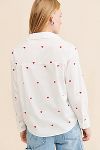 Thumbnail View 2: Flat White Embroidered Buttondown Long Sleeve Top