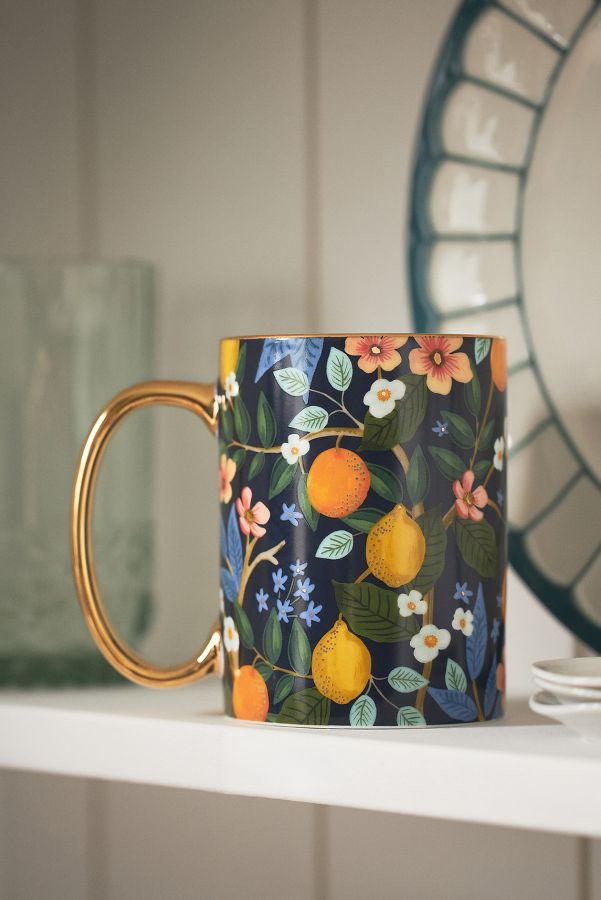 Slide View: 1: Rifle Paper Co. Porcelain Citrus Grove Mug