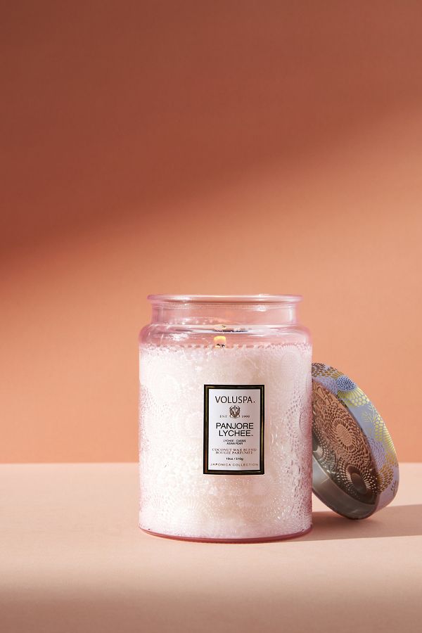 Slide View: 1: Limited Edition Voluspa Cut Glass Jar Candle