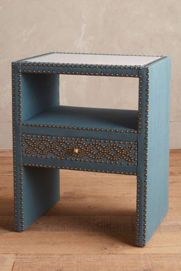 Nailhead Linen Nightstand Anthropologie