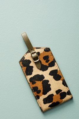 leopard luggage tag