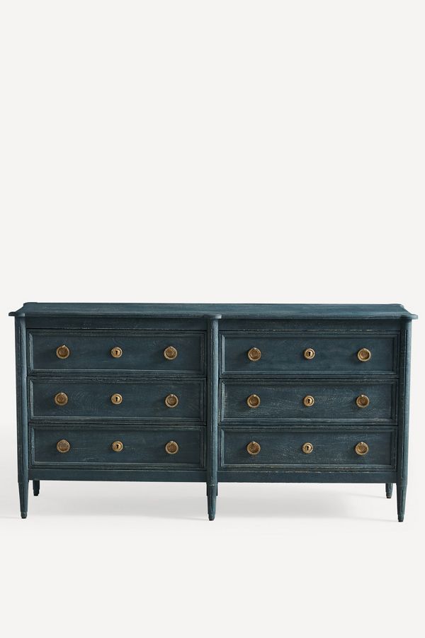 Washed Wood Six Drawer Dresser Anthropologie