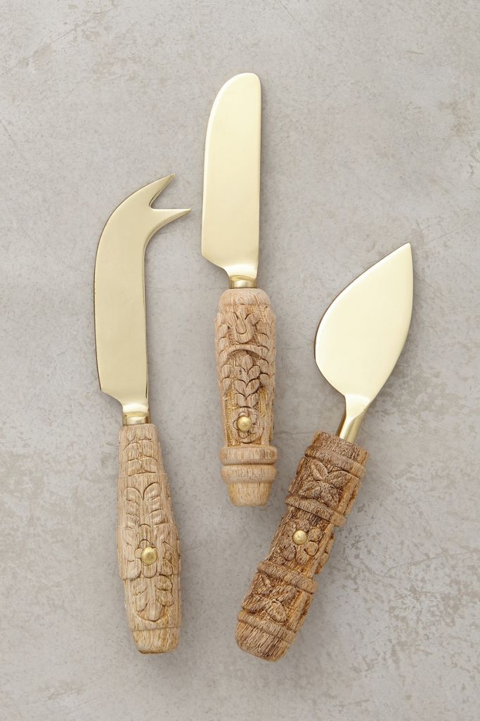 Carved Aurelian Cheese Knives Anthropologie
