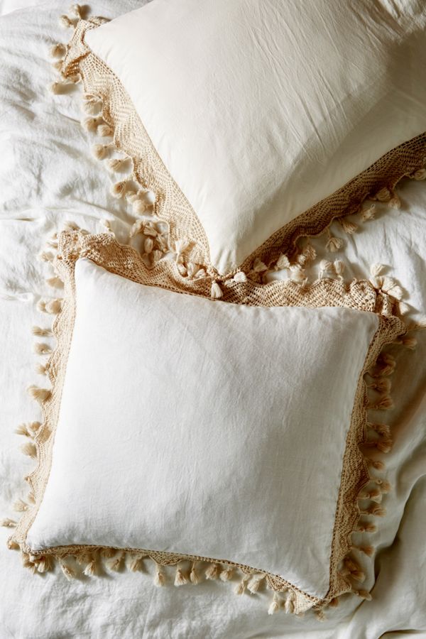 Tasseled Linen Euro Sham Anthropologie