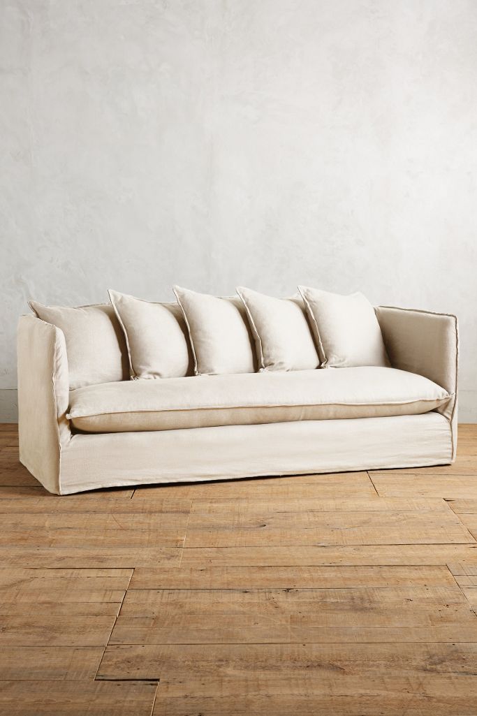 Belgian Linen Carlier Slipcover Sofa Anthropologie